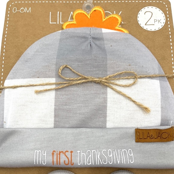 Lila & Jack My First Thanksgiving Set - Hat, Socks, and Bandana Bib Bundle - Picture 3 of 10